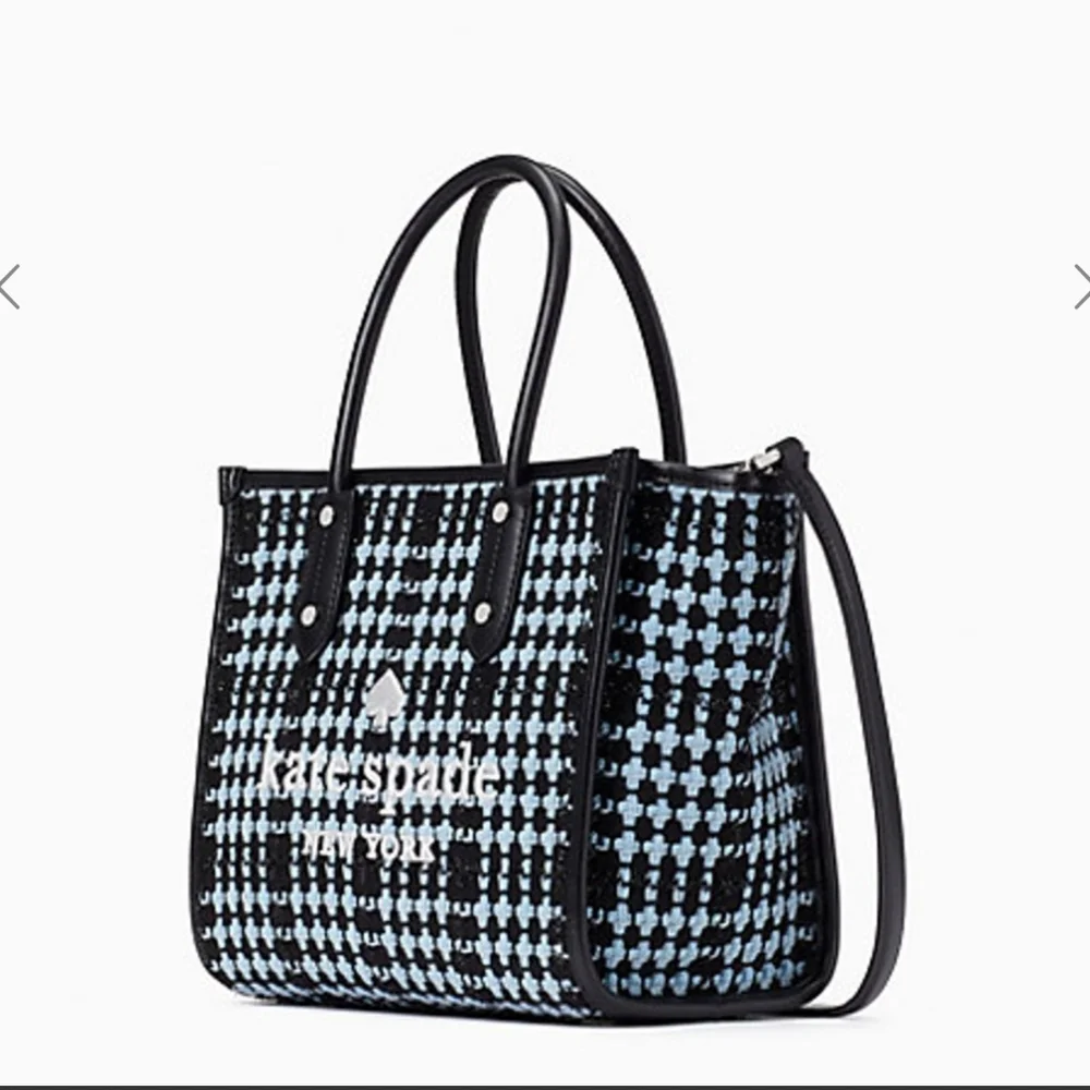 Rare ❗️Kate Spade Ella Tweed Fabric Small plaid Tote.